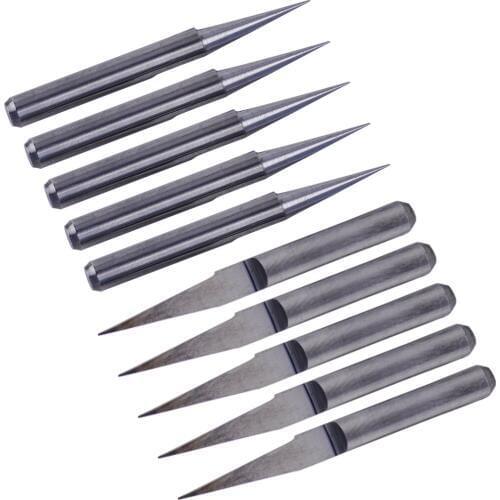 LETAOSK High quality 10pcs Tungsten Steel V-Shape 10 Degree 0.1mm PCB Engraving Bit CNC Router Tool