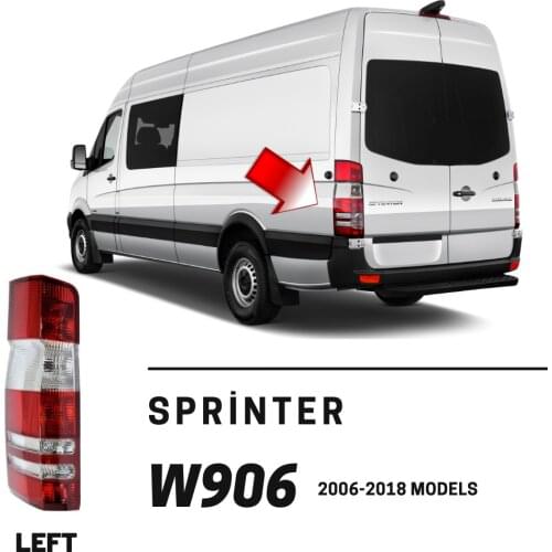 For W906 Sprinter Minibus Left Rear Taillight Compatible 2006 to 2018 Models 1st Quality ABS Plastic Free Shipping