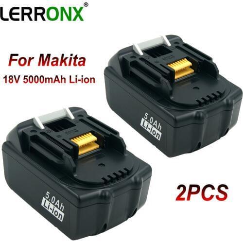 2PCS BL1850 18V 5.0Ah Lithium Cordless Power Tool Rechargeable battery for Makita BL1815 BL1820 BL1830 BL1840 BL1860 LXT400