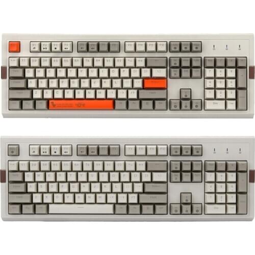 AJAZZ AK510 104 Keys Mechanical Keyboard Retro Gaming Keyboard RGB Backlight Wired Keyboard Two-Color PBT Ball Key Cap
