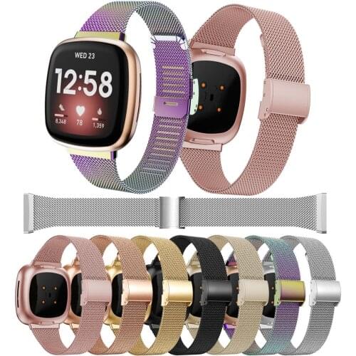 Stainless Steel Milanese Loop For Fitbit Versa 3 / sense Wristband Wrist Strap Smart Watch Band Strap Watchband Replacement belt