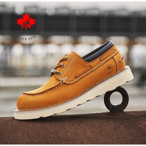 DECARSDZ Office Fashion Style Shoes Men 2021 Genuine leather Men Shoes Comfy Lace-up Durable outsole Male Casual Shoes For Men