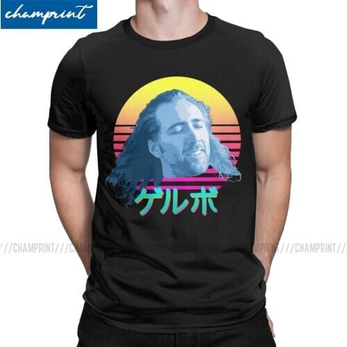 Nicolas Cage T-Shirt Men Funny Meme Vintage Cotton Tees Crew Neck Short Sleeve T Shirts Plus Size Clothes