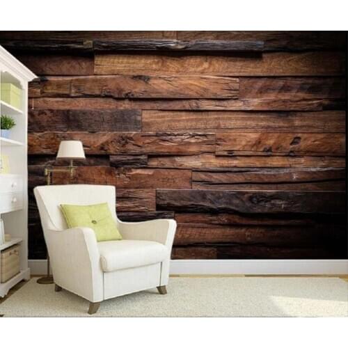 Nordic Hand-painted Wood Mural 3D Wall Murals Wallpaper for Living Room Bedroo Contact Paper Wall Decor Wall Papers Home Decor