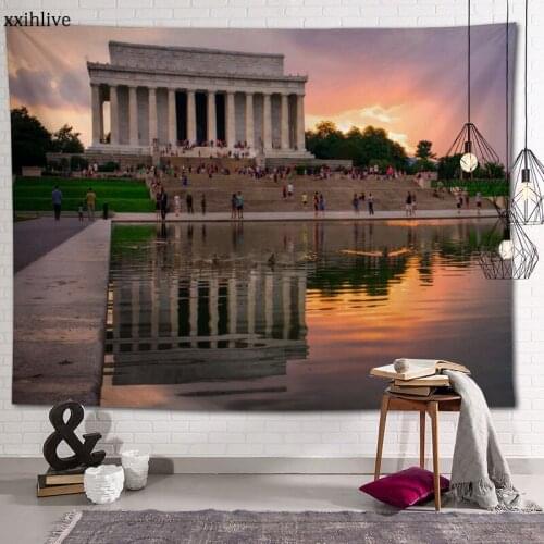 Custom Tapestry Lincoln Memorial Printed Large Wall Tapestries Hippie Wall Hanging Bohemian Wall Art Decoration Room Decor