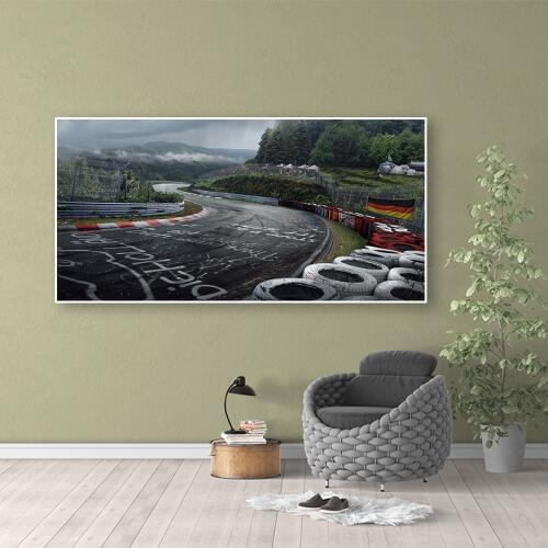 Wall Art Poster Nurburgring Rally Road Sports Car Track HD Print Canvas Painting Forest Landscape Living Room Home Decor Picture