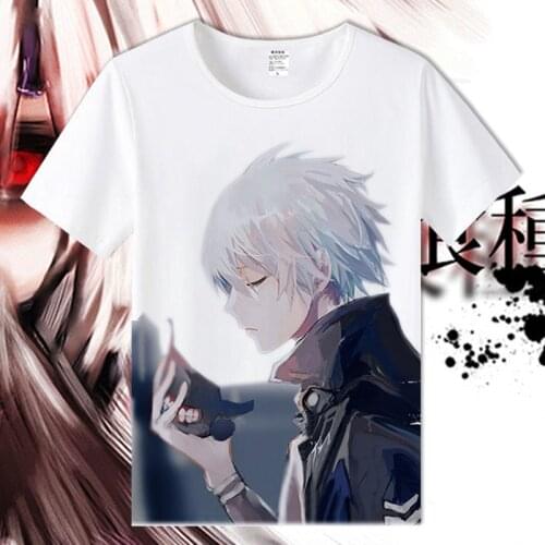 New Summer T-shirt Tokyo Ghoul Cosplay Kaneki Ken T Shirt Anime Tshirt Casual Short Sleeve Tees