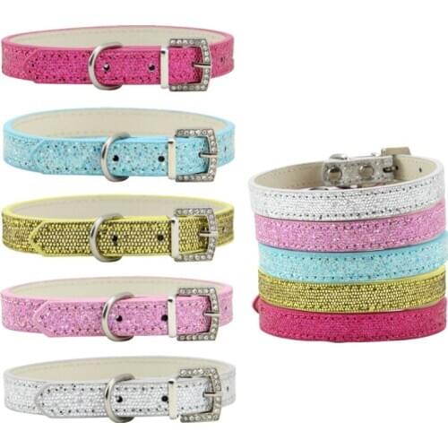 New Pet Cat Collar Fashion Adjustable Sequin Kitten Cat Dog Collar Neck Strap Cat Accessories Pet Supplies