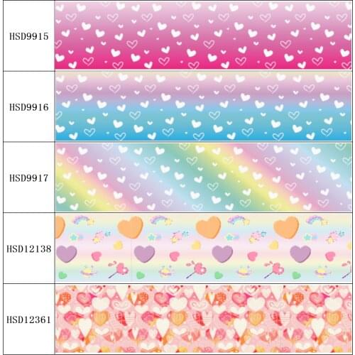 22MM 25MM 38MM 50MM 75mm Printed Pattern on Grosgrain Ribbon for diy ribbon