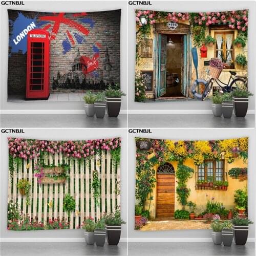 Landscape Wall Hanging Tapestry Ltaly Rural Small Town Street Architecture Retro Style Bedroom Background Decor Hippie Blanket