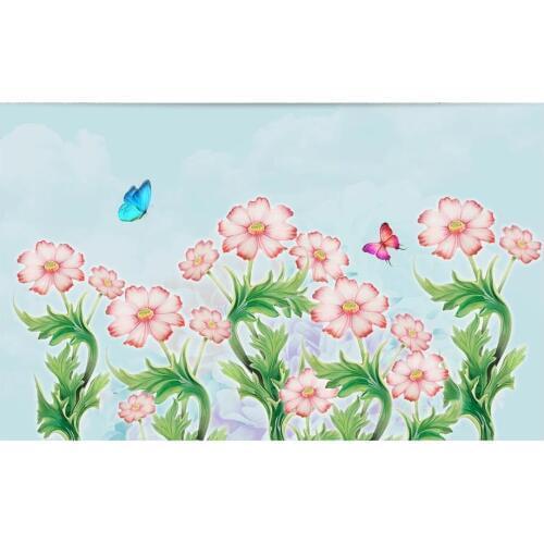 Custom photo 3d wallpaper Butterfly Love Flower background living room home decor 3d wall mural wallpaper for living room
