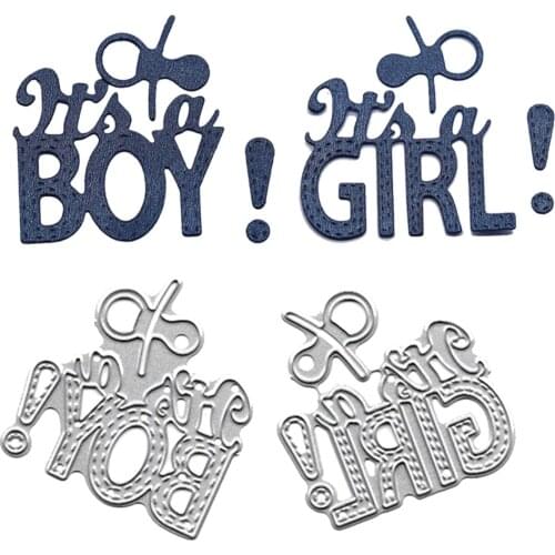 Boy and Girl Words Cutting Dies Scrapbooking Paper Craft Embossing Folder Molds For Cards Templates Stencil Crafts Die Cut