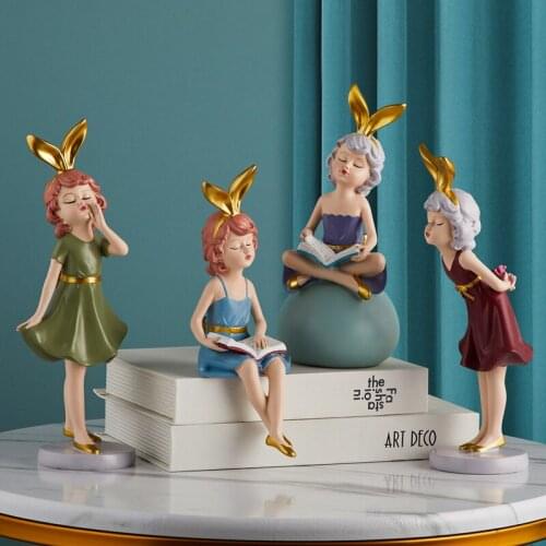 Nordic Creative Resin Bubble Girl Sculpture Ornaments Crafts Living Room Desktop Crafts Decorat Gift Home Decoration Accessories