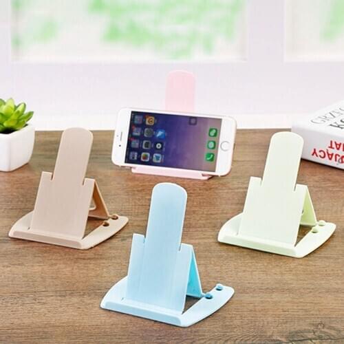 Folding Plastic Mobile Phone Holder Creative Cute Candy Mini Portable Phones Fixed Holder Debris Storage Rack