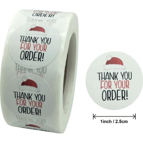 Thank You Stickers for your order 50-500pcs 1'' Circle Paper Handmade Label Sticker for Package Stationery Sticker