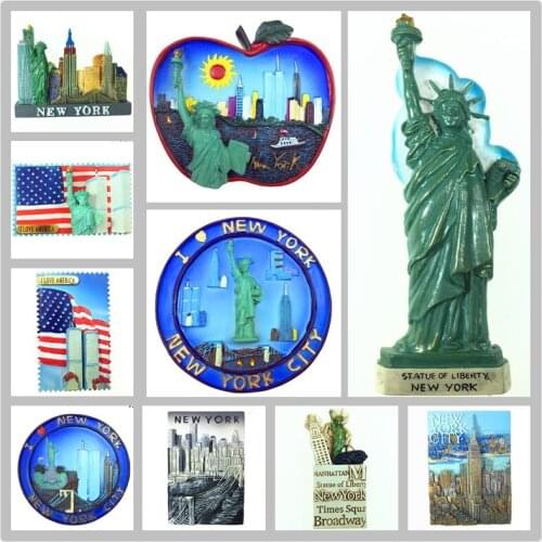 USA New York Statue of Liberty 3D Fridge Magnets Tourism Souvenir Refrigerator Magnetic Sticker Decoration Collection Gift