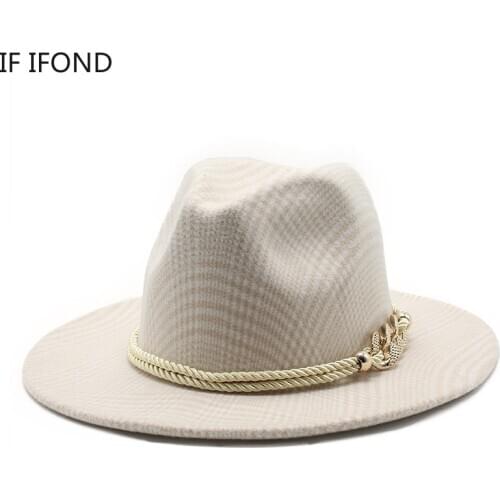 Women Men Wide Brim Wool Fedora Hat Gentleman Elegant Lady Winter Autumn Jazz Church Derby Top Hat