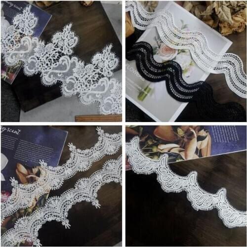1Meter white black Water Soluble Lace Trim white black Embroidery DIY Handmade clothes Dress collar Trims Sewing Supplies Craft