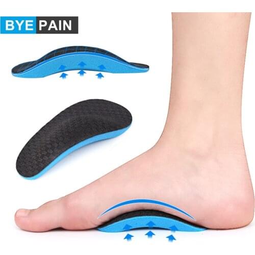 1Pair Professional Arch Support Cushions, Shoe Insoles for Flat Feet, Plantar Fasciitis, Adhesive Arch Pad for Feet Pain Relief