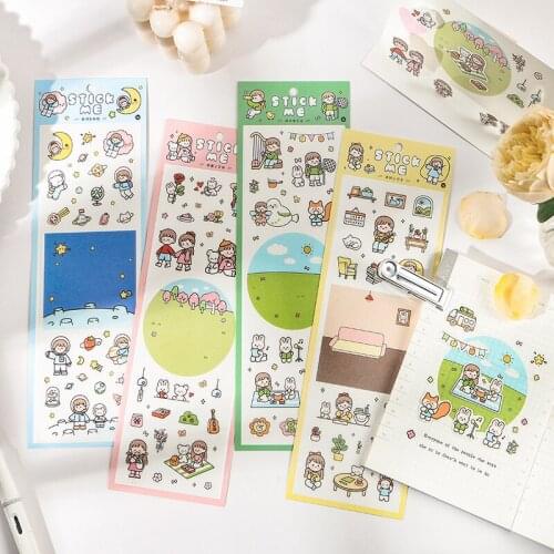 16packs/LOT our time series stationery sticker photo album decoration seal DIY paper masking washi Sticker