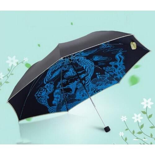 170343/Folding sun umbrella /frosted handle/Women/men Automatic Sun Umbrellas Anti UV Sunscreen Beach Parasol