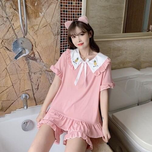2020 Summer Short Sleeve Pajama Sets for Women Korean Shorts Sleepwear Suit Pyjama Loungewear Homewear Pijama Mujer Home Clothes