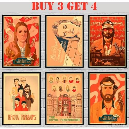 28 Designs The Royal Tenenbaums Kraft paper Poster Home Decal Art Painting Funny Wall Sticker 42X30cm