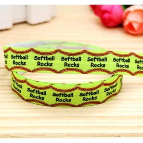 5/8'' Free shipping Fold Elastic FOE softball printed headband headwear hairband diy decoration wholesale OEM P5382