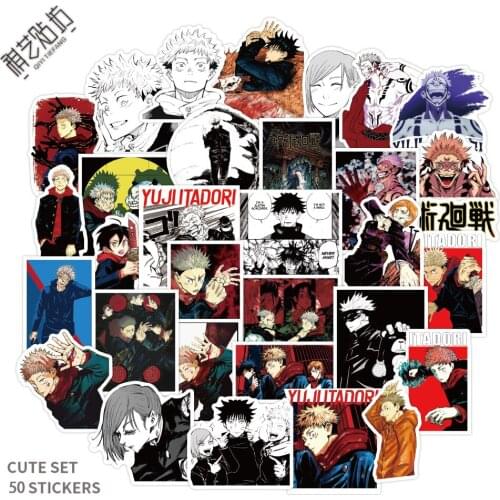 50pcs Random Anime Jujutsu Kaisen Graffiti Stickers Waterproof Decals Kid Toy Skateboard Phone Car Laptop Luggage DIY Sticker