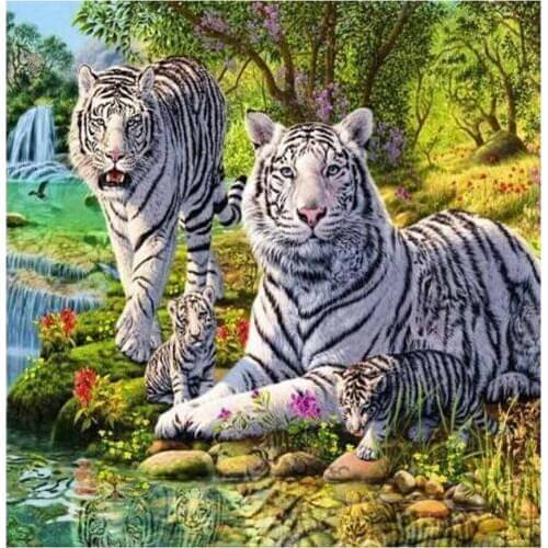 Animal tiger 5D DIY Diamond Painting landscape Full Square/Round Mosaic Rhinestones 3D Diamond Embroidery Sale decoration FG1631