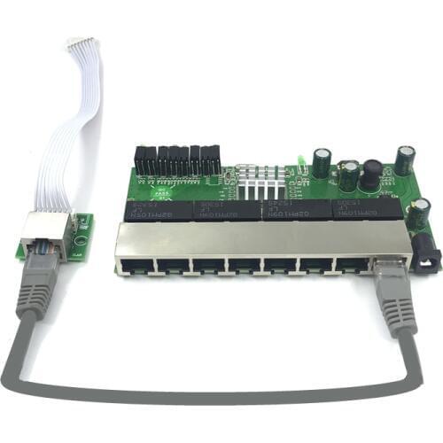 8-port Gigabit switch module is widely used in LED line 8 port 10/100/1000 m contact port mini switch module PCBA Motherboard