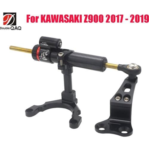 Motorcycle Accessories CNC Aluminum Alloy Adjustable Steering Damper Stabilizer Bracket Mounting Kit For Kawasaki Z900 2017-2019