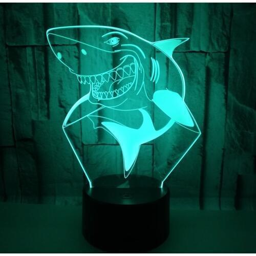 Shark 3d Night Lights Colorful Touch Remote controlled Led Vision Moderne Desk Lamp Lights Gift Atmosphere Table Lamps