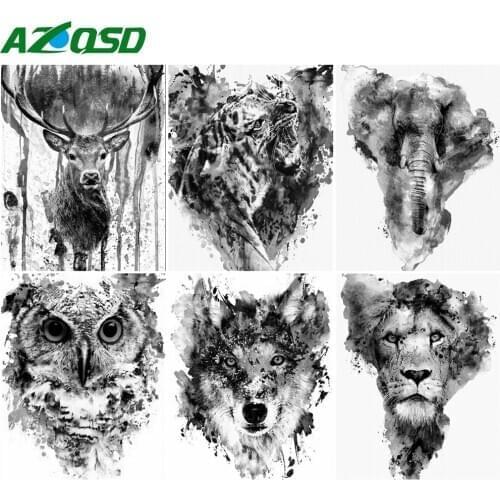 AZQSD 40x50cm Adult Painting By Number Canvas Kits Animal Unique Gift DIY Coloring By Numbers Owl Home Bedroom Wall Artwork