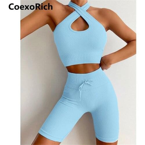 Seamless Women Yoga Shorts Suit Sport Bra Gym Clothing Crop Tank Top Workout Clothes Fitness Wear Sexy Sportswear Tracksuit