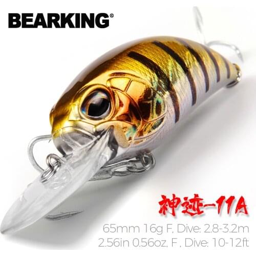 BearKing 65mm 16g hot model A+ fishing lure new crank 5color for choose dive 10-12ft,2.8-3.2m fishing tackle hard bait