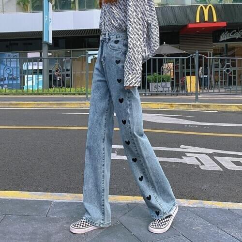 Women Wide Leg Pants Fashion Casual Womens Solid Color Bandage Hole High Jeans Fashion Pants Trousers