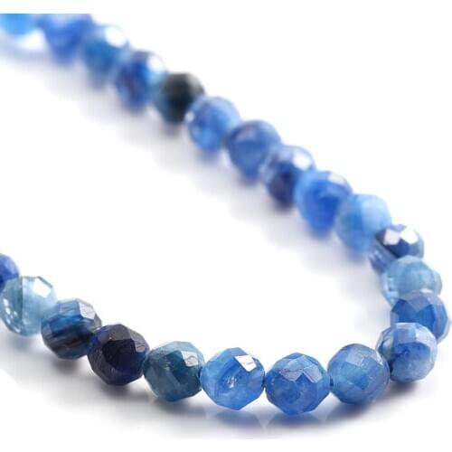 Natural Stone Beads Section Blue-Topaz Punch Loose Beads For Jewelry Making DIY Necklace Bracelet Earrings Accessory