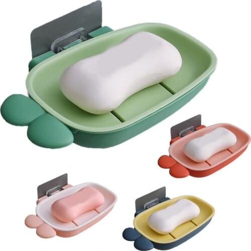 Quick Drain Soap Storage Box Double Layer Punch-free PP Wall Mount Home Soap Dishes for Bathroom Supplies