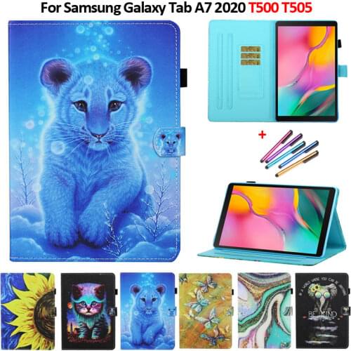For Samsung Galaxy Tab A7 2020 Case SM-T500 SM-T505 Tiger Cat Pattern Shell Funda For Galaxy Tab A 7 A7 Tablet Case Coque 10.4"