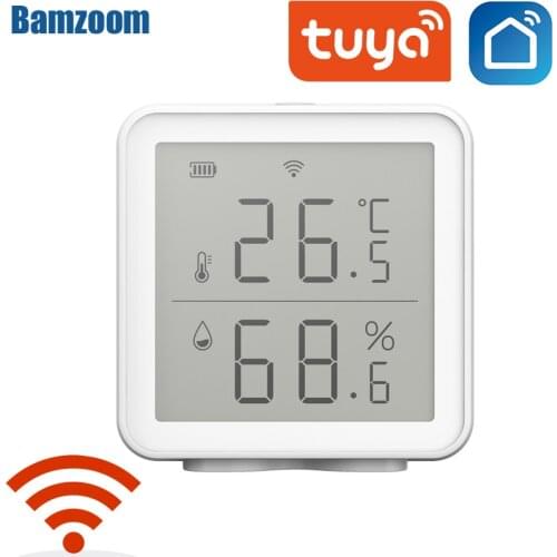 Smart Life Tuya WIFI Smart Home Temperature And Humidity Sensor With LED Screen Works With Home Assistant Alexa