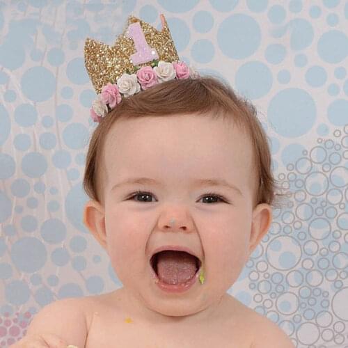 Kids 1st Birthday Party Decoration Baby Shower Decorations Boy Girl First Birthday Balloons 1 Year Old Crown Happy Birthday