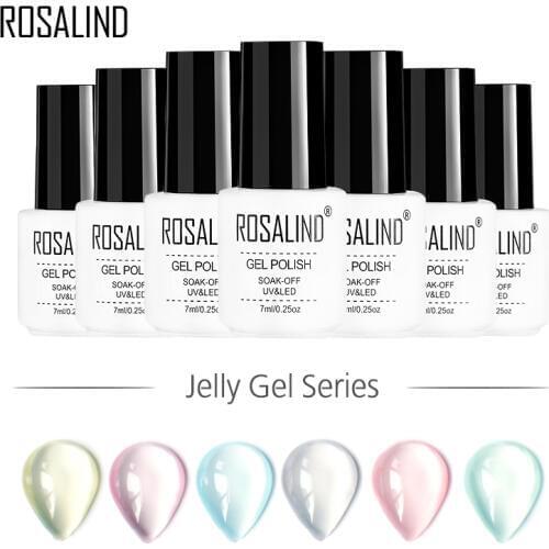 ROSALIND Gel 1S 7ML White Bottle Jelly Color Series Gel Nail Polish Gel Varnish Semi Permanent UV LED Soak-Off Nail Art Polishes