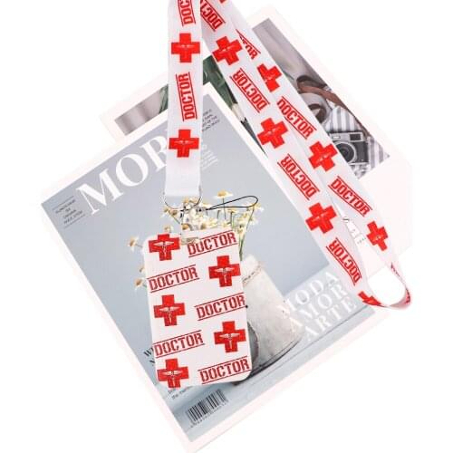 JY136 Doctor Nurse Hospital Lanyard Car Keychain Personalise Office ID Card Cover Key Ring Badge Holder Jewelry