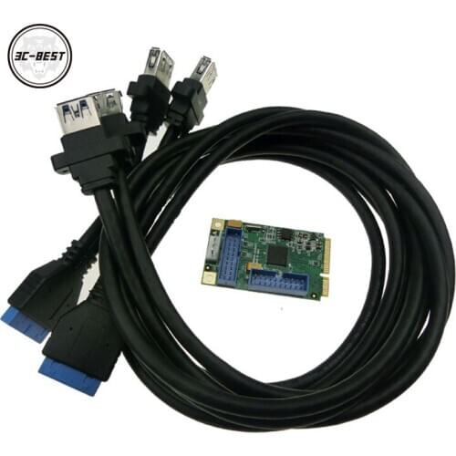 Mini PCIe to USB3.0 transfer card MPCI-E to 19PIN20 pin extension card with 4 ports USB3.0
