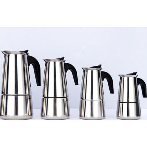 Stainless Steel Espresso Maker, Italian Coffee Moka Pot Percolator Italian Latte Stovetop Filter Cafe Maker Jug Suitable For Hob