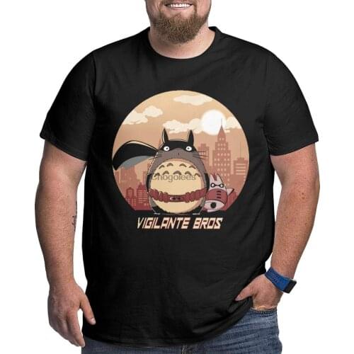 LMHBLTOP My Neighbor Totoro T-Shirt Big & Tall Crew Neck Top Tee for Mens Black