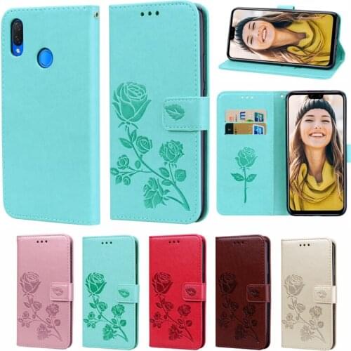 Fashion Rose Flower PU Leather Flip Case for Huawei Nova 6 SE 7i 5T 4e 3 I Mate 20 Pro Lite Y 5 6 2018 7 9 Prime 2019 Cover Capa