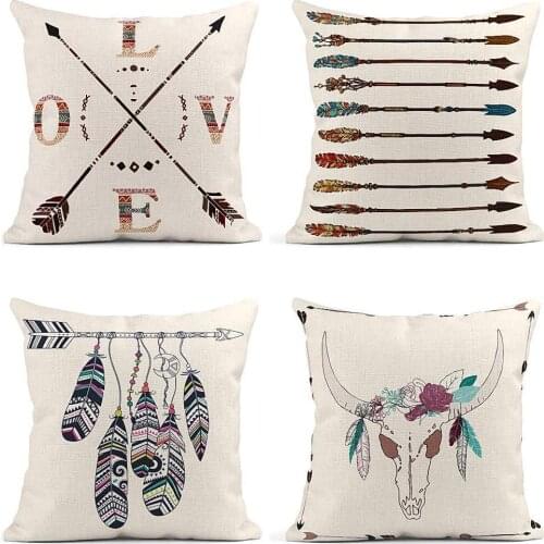 Throw Pillow Covers Crossed Arrows Love Boho Apache of 10 Colored The Decor Linen Pillow Cases Home Decorative Square Pillowcase