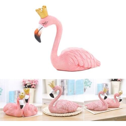 Nordic Flamingo Figurine Home Decoration Fairy Garden Livingroom Office Wedding Party Ornament Home Decor Creative Resin Crafts